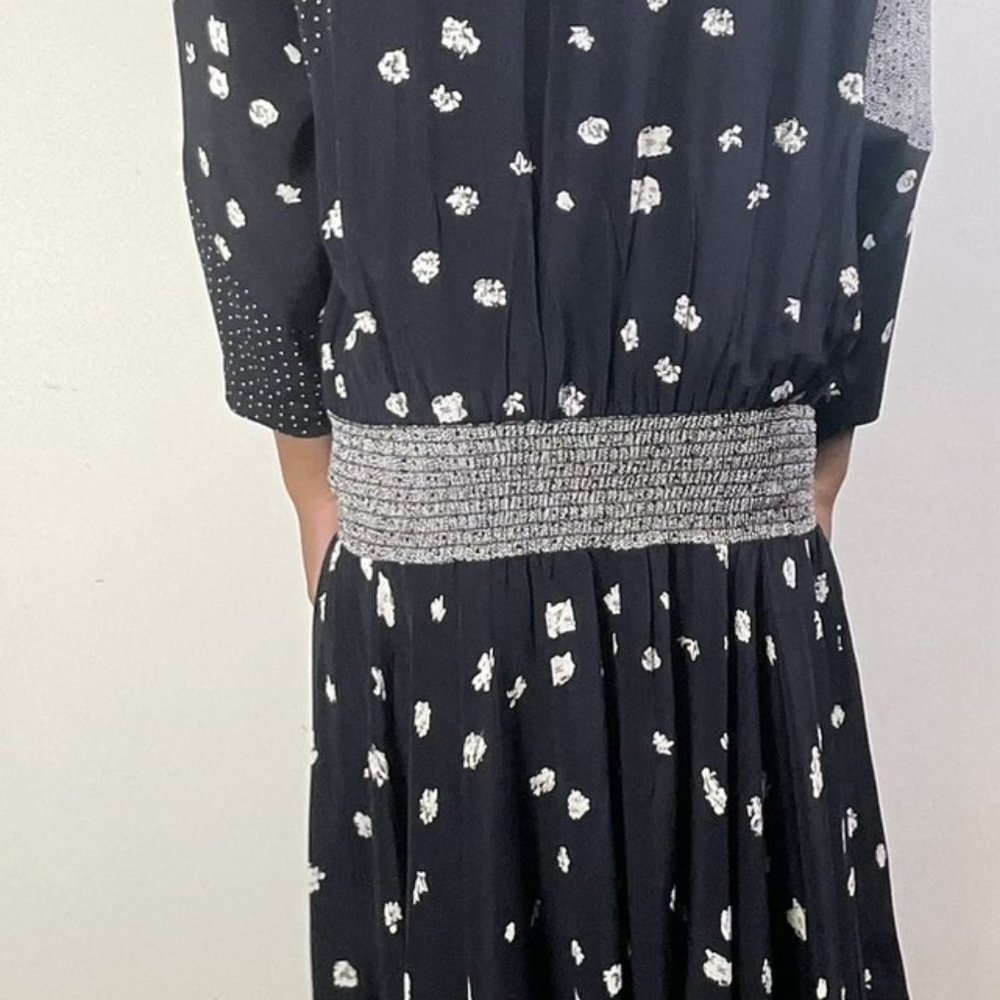 Carole Little Patchwork Geometric Midi dress with Shoulder Pads Size 14 - Picture 12 of 12